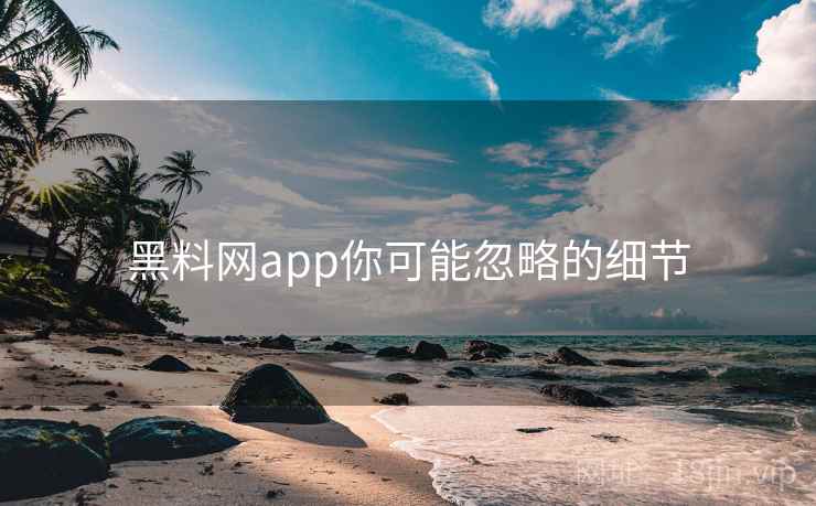 黑料网app你可能忽略的细节  第1张
